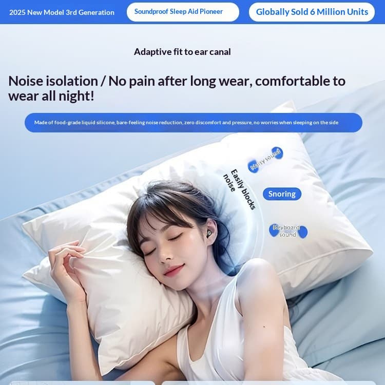 Dual-core Noise-canceling Sleep Earplugs Made Of Silicone That Remains Comfortable Even During Prolonged Wear 5