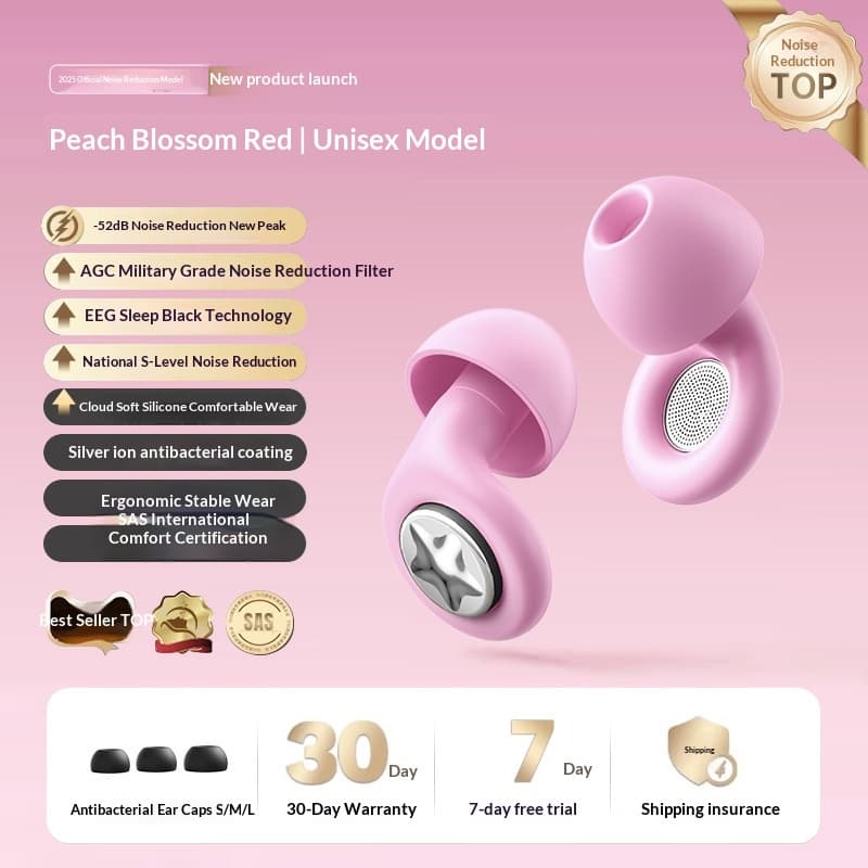 Dual-core Noise-canceling Sleep Earplugs Made Of Silicone That Remains Comfortable Even During Prolonged Wear