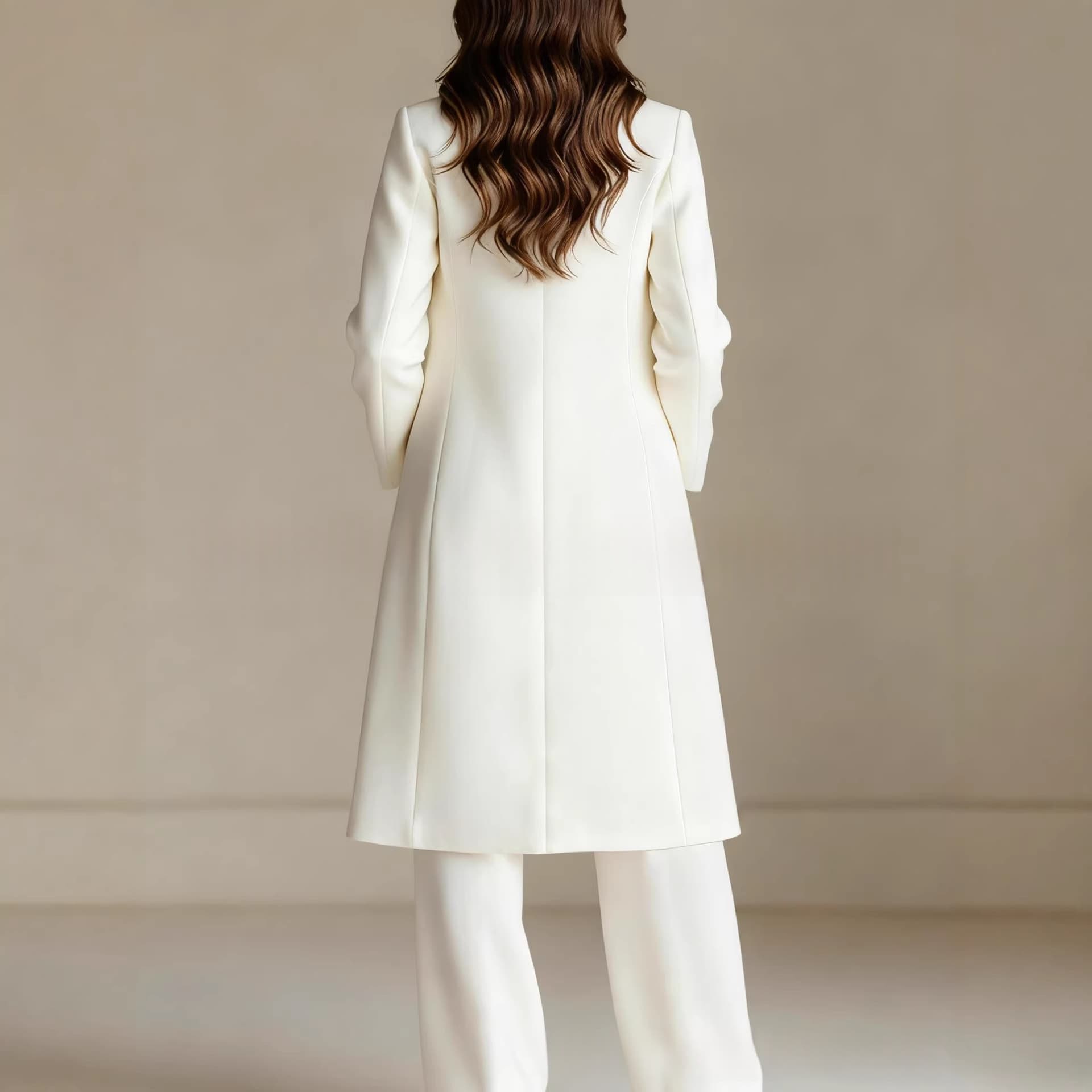 Solid-color Chic And Elegant Trench Coat And Suit Pants Three-piece Set 4