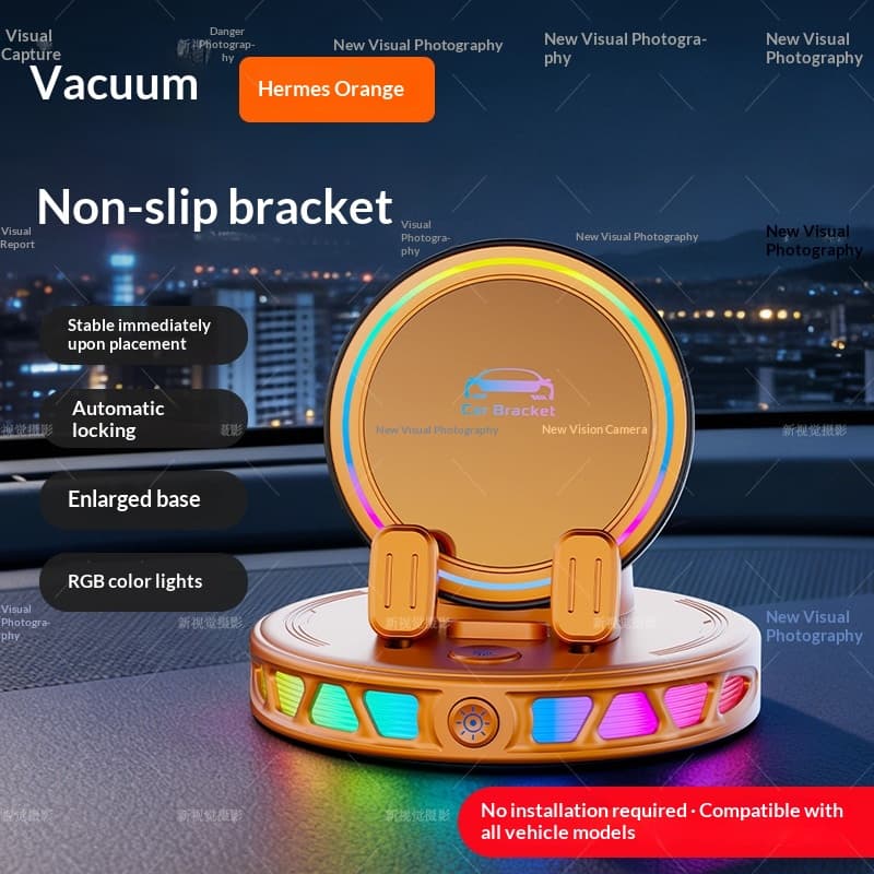 Iridescent RGB Ambient Light Car Wireless Charging Stand 5
