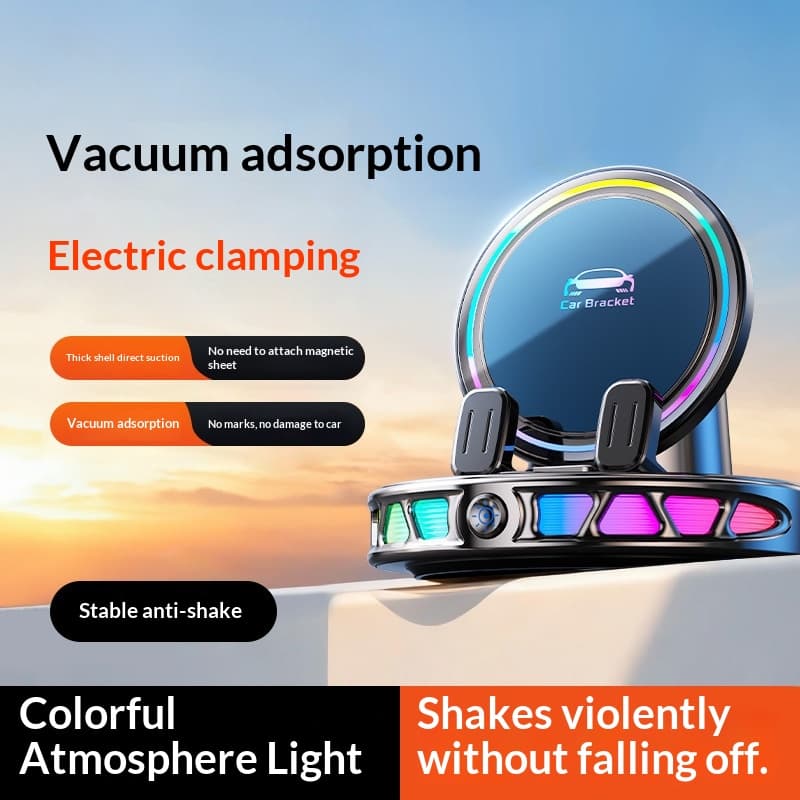 Iridescent RGB Ambient Light Car Wireless Charging Stand 3