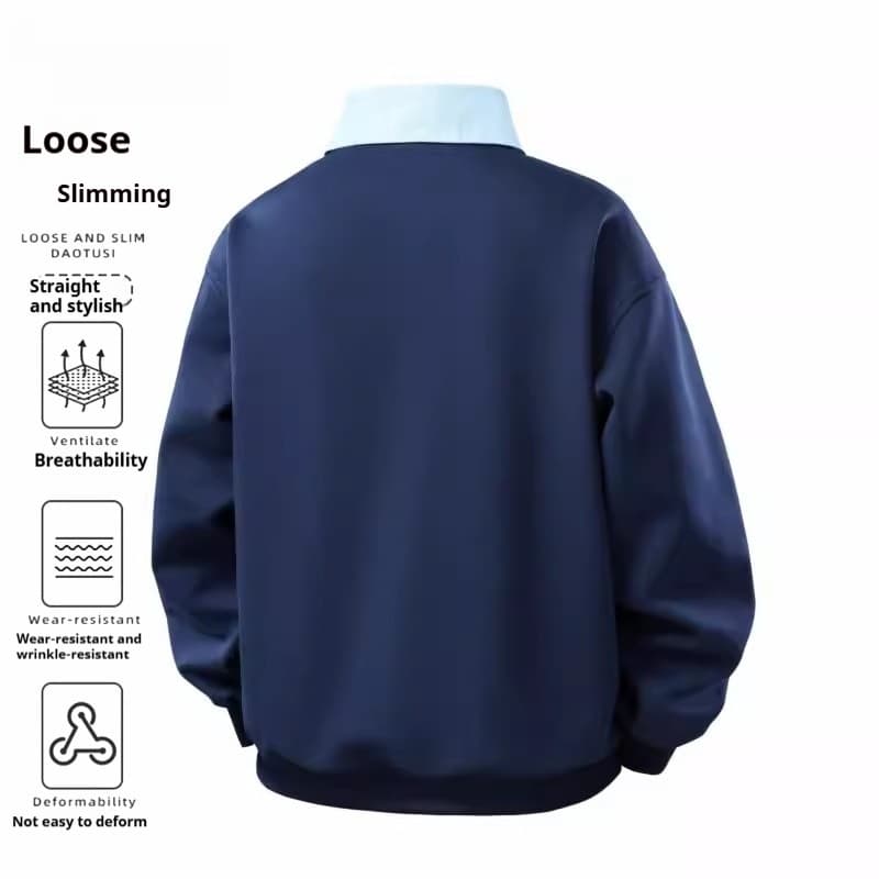 New Faux Two-piece Hoodie Cool And Casual Top 8
