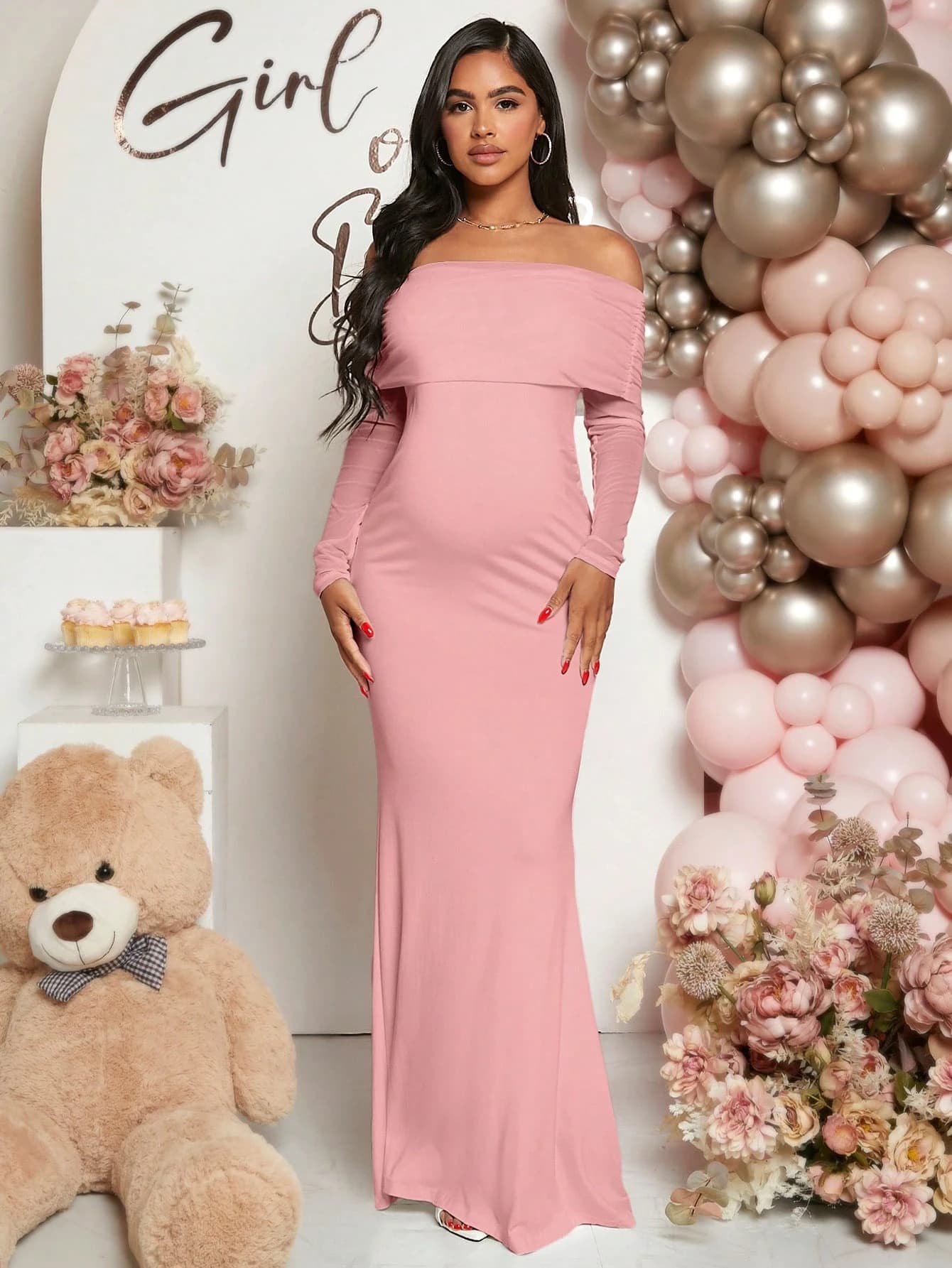 Off-shoulder Mermaid Long-sleeve Dress For Women 2
