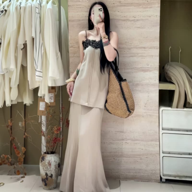 Spring Summer High-Waisted Age-Defying Two-Piece Skirt Set 2